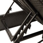 vidaXL Chaise longue double avec coussins noir résine tressée