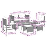 vidaXL Ensemble de canapé de jardin 6 Pièces gris et bleu marine