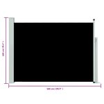 vidaXL Auvent latéral rétractable de patio 100x500 cm Noir