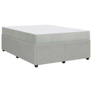 vidaXL Cadre de lit avec matelas Gris clair 140 x 200 cm tissu