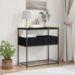 Table Console vidaXL Noir Chêne 75x40x75 cm Bois manufacturé et Acier