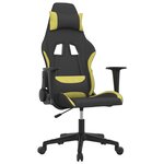 vidaXL Chaise de jeu de massage Noir et vert clair Tissu