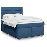 vidaXL Sommier à lattes de lit avec matelas Bleu 140x200 cm Tissu