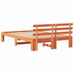 vidaXL Cadre de lit avec tête de lit Brun cire 140 x 190 cm Pin massif