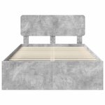 vidaXL Cadre de lit avec tête de lit Béton 120 x 200 cm Pin massif