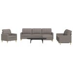 vidaXL Ensemble de canapés 4 Pièces avec repose-pied taupe tissu