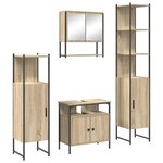 vidaXL Ensemble de mobilier de salle de bain 4 Pièces Chêne sonoma