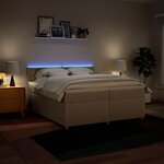 vidaXL Sommier à lattes de lit avec matelas Crème 200x200 cm Tissu