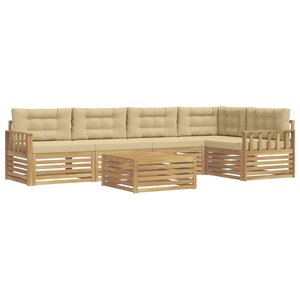 vidaXL Ensemble de canapés d'extérieur 6 pc Blanc et Beige Polyester