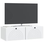 vidaXL Meuble TV mural Blanc 99 x 41 x 30 cm Bois d'ingénierie