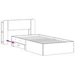 vidaXL Cadre de lit avec rangement Blanc 80 x 200 cm Bois d'ingénierie