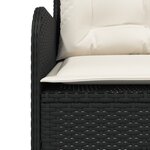 vidaXL Canapés de jardin 2 Pièces avec coussins Noir Résine tressée