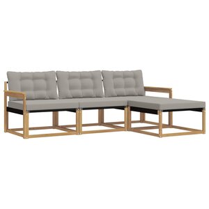 vidaXL Ensemble de canapés d'extérieur 4 pc Blanc et gris clair