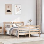 vidaXL Cadre de lit et tête de lit sans matelas 135x190 cm