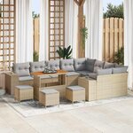 vidaXL Ensemble de canapé de jardin 13 Pièces Beige polyrotin