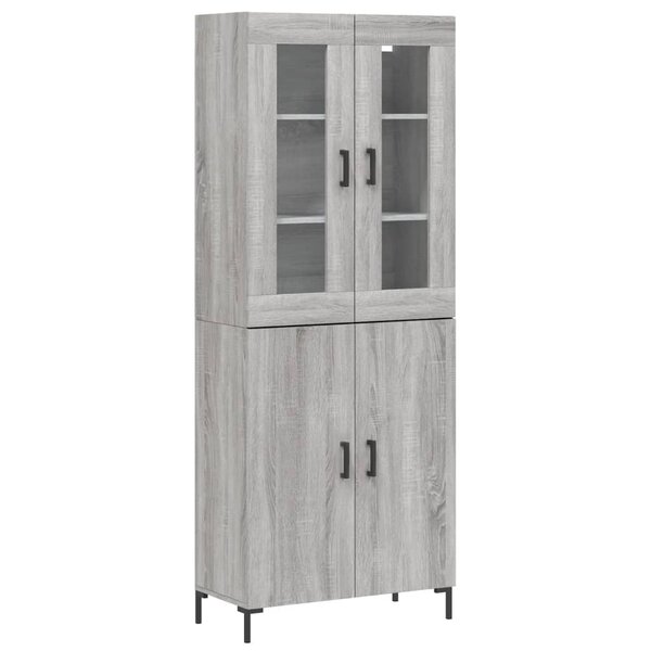 vidaXL Buffet haut Sonoma gris 69 5x34x180 cm Bois d'ingénierie