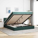 VidaXL Cadre de lit ottoman avec matelas vert foncé 160x200 cm velours