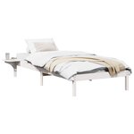 vidaXL Cadre de lit Blanc 75 x 190 cm Pin massif