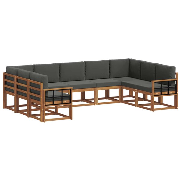 vidaXL Ensemble de canapés d'extérieur 9 pc Naturel et Anthracite