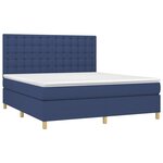 vidaXL Sommier à lattes de lit avec matelas Bleu 180x200 cm Tissu