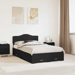 vidaXL Cadre de lit avec tiroir Noir 135 x 190 cm Bois d'ingénierie