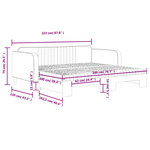 vidaXL Lit de jour avec lit gigogne et matelas noir 100x200 cm velours