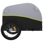 vidaXL Remorque de vélo noir et vert 45 kg fer