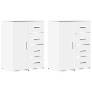 vidaXL Buffets 2 Pièces blanc 59x39x80 cm bois d'ingénierie