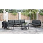 vidaXL Ensemble de canapé de jardin 7 Pièces Anthracite Acier