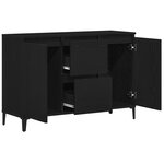 Buffet vidaXL Chêne noir Bois de chêne massif  Acier enduit de poudre