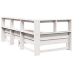 vidaXL Lit bibliothèque sans matelas blanc 90x200cm bois de pin massif