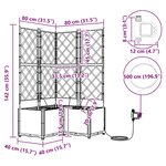 vidaXL Pots de jardin Gris clair 80 x 80 x 142 cm Acier