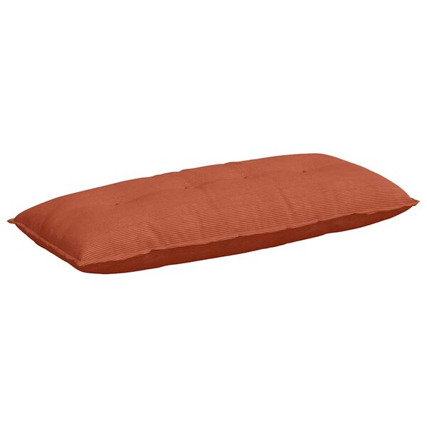 vidaXL Coussin de Dos Rouge orange 120 x 50 cm Tissu en velours côtelé