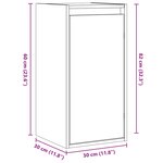vidaXL Armoire murale Blanc 30x30x100 cm Bois de pin massif