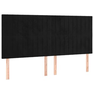 vidaXL Têtes de lit 4 Pièces Noir 100x5x78/88 cm Velours