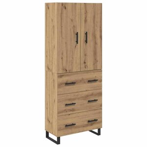 vidaXL Haut Armoire 2 Pièces Chêne artisanal Bois Aggloméré et Verre