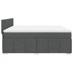 vidaXL Sommier à lattes de lit avec matelas Gris foncé 200x200cm Tissu