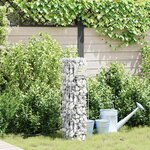 vidaXL Colonne gabion Argent 25 x 25 x 100 cm Acier inoxydable
