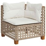 vidaXL Salon de jardin avec coussins 7 Pièces beige résine tressée