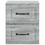 vidaXL Cabinet de chevet mural Sonoma gris 34 5 x 33 x 40 cm