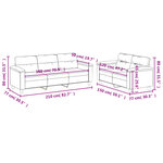vidaXL Ensemble de canapés 2 Pièces avec coussins taupe tissu microfibre