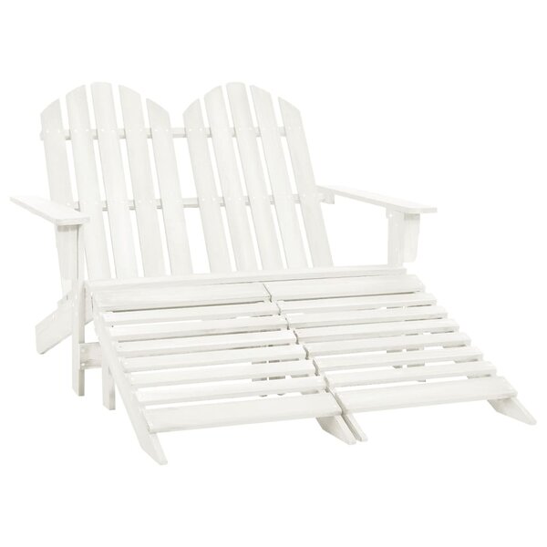 vidaXL Chaise de jardin Adirondack 2 places et repose-pied sapin blanc