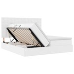 vidaXL Lit avec rangement et LED Blanc pur 180 x 200 cm Simili cuir