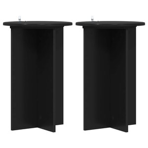 vidaXL Support de Plante 2 pièces Noir Ø40 x 60 cm Bois d'ingénierie