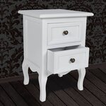 vidaXL Table de chevet 2 Pièces avec 2 tiroirs MDF Blanc