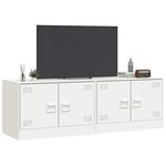 vidaXL Meubles TV 2 Pièces blanc 67x39x44 cm acier