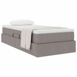 vidaXL Lit avec rangement et matelas Taupe 100 x 200 cm Polyester