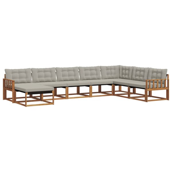 vidaXL Ensemble de canapés d'extérieur 8 Pièces Gris Naturel et Clair