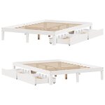 vidaXL Cadre de lit avec tiroirs sans matelas blanc 140x200 cm