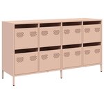 vidaXL Buffet rose 135x39x73 5 cm acier laminé à froid